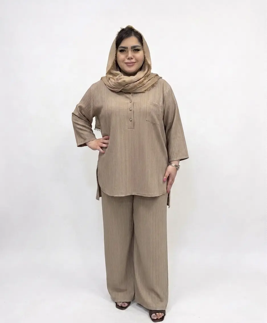 ست تونیک و شلوار سایز بزرگ زنانه